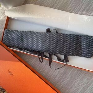 Hermes Geometric Pattern Tie Gray